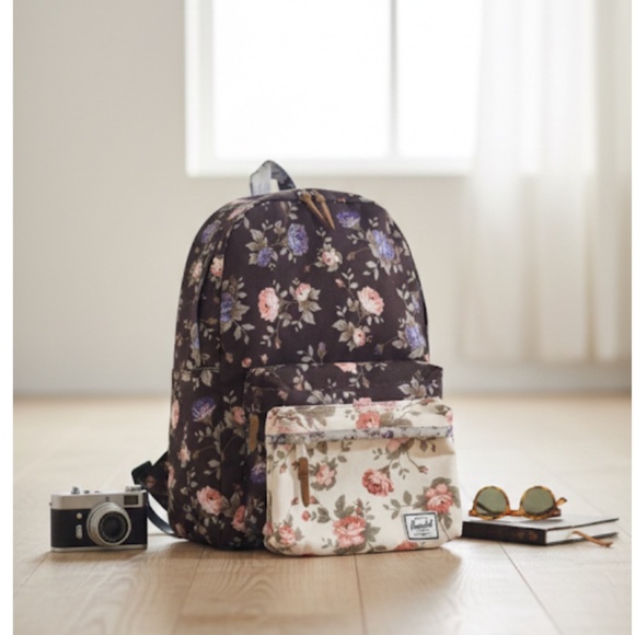 Black Floral/Pink Floral Heritage Mid-Volume Backpack Herschel Supply Co. - Black Floral/Pink Floral Heritage Mid  main image 2